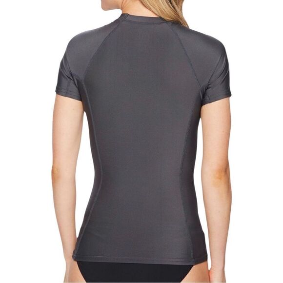 O'Neill Women's Basic Skins UPF 50+ Short Sleeve Rashguard Graphite Medium - Picture 3 of 8